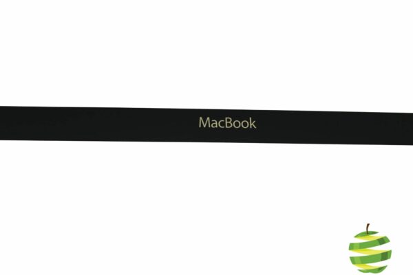 Barre en verre noire avec logo de couleur or à positionner dans le bas de l'écran du MacBook 12 pouces Retina (2015-2016-2017)