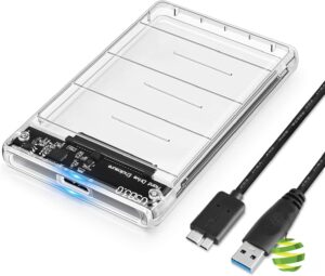 Boitier Externe pour Disque Dur Externe 2.5'' SATA HDD ou SSD - (Transparente)_1_BestinMac.com