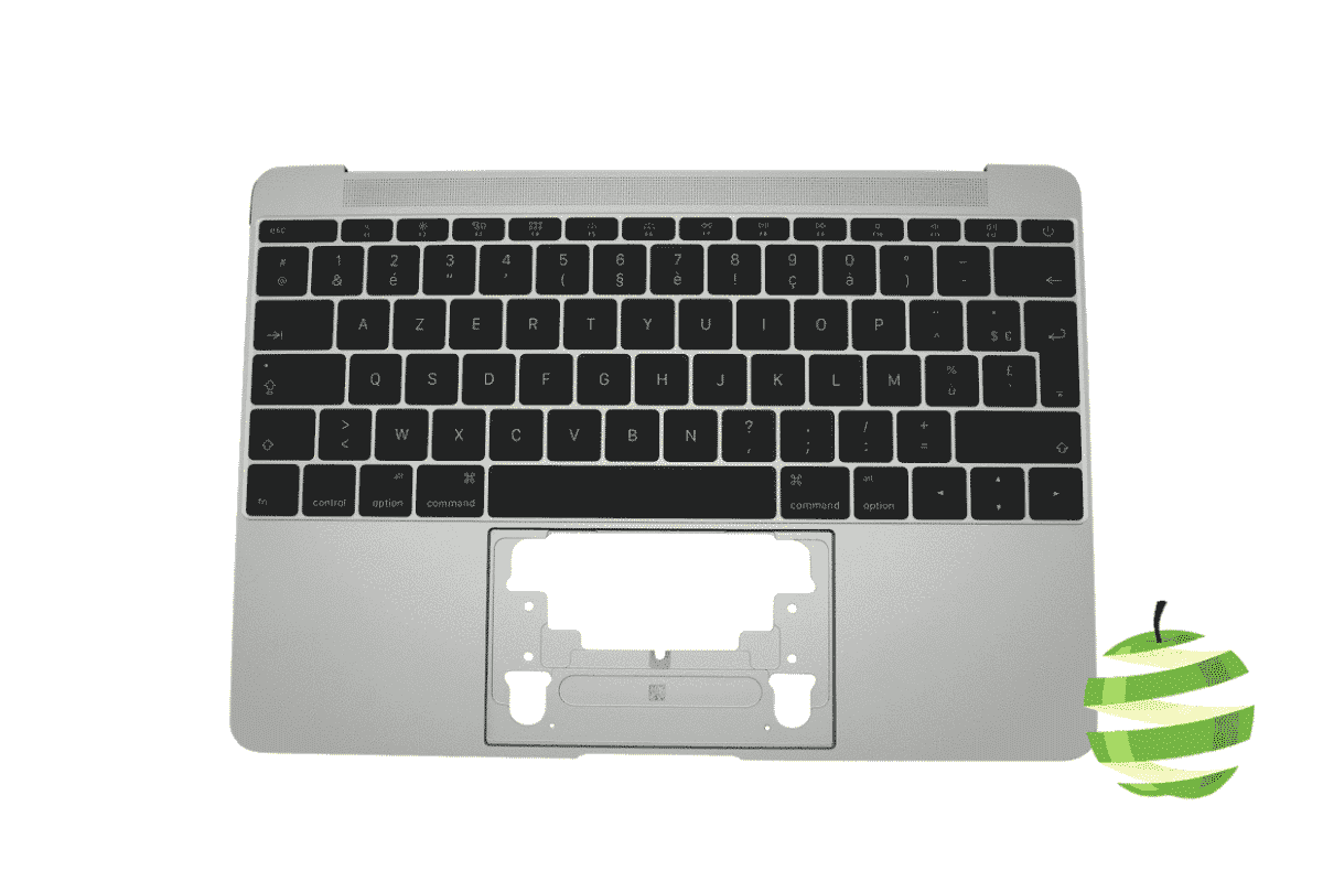 661-02242-FR-REC-B Top Case Apple pour MacBook 12" Retina A1534 clavier Azerty (FR) Argent (2015) Reconditionné Grade B_BestInMac