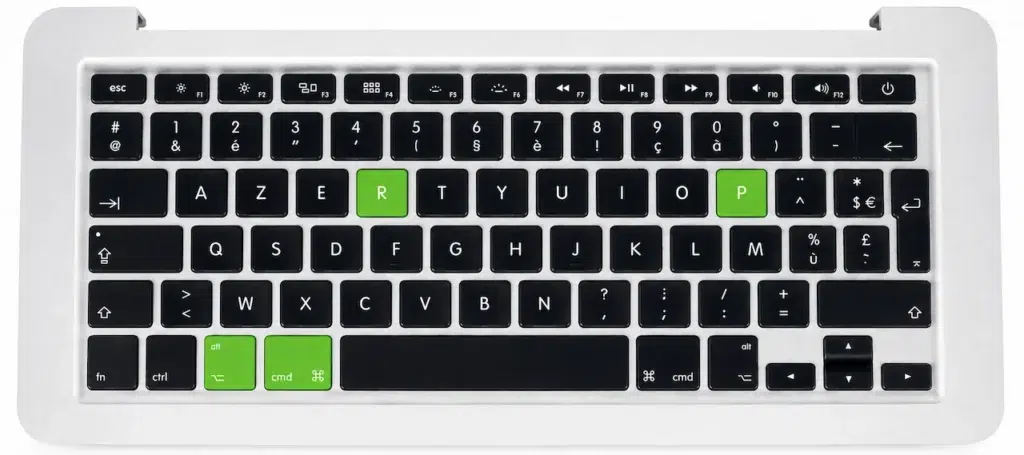 Touches Option, Command, P et R pour réinitialiser la PRAM sur MacBook Air de 2012 (Mac Intel)