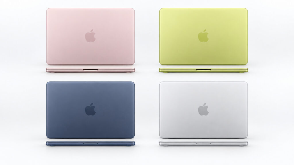 MacBook Neo dans ses quatre coloris, illustration d’un article sur la réparabilité et les pièces détachées